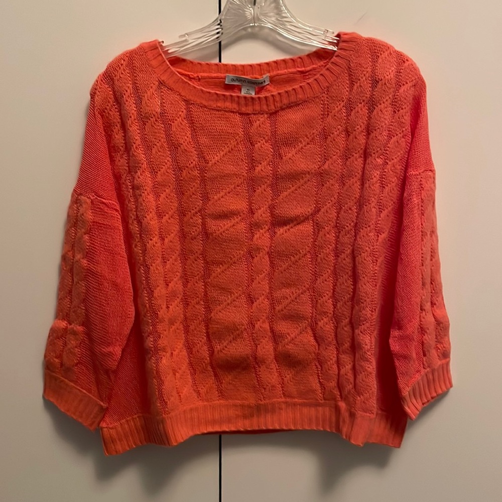 AUTUMN CASHMERE boxy cropped sweater, three-quarter sleeves NWOT